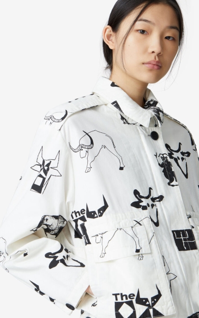 Kenzo Women 'sign & Symbol' Jacket Off White